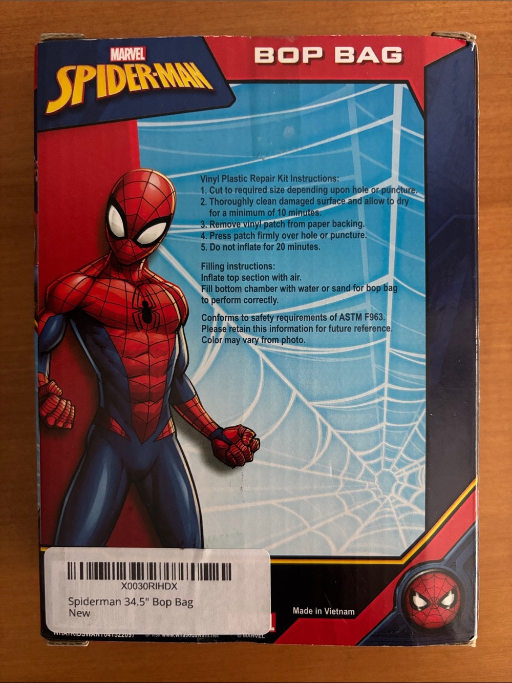 NWT Kids Spiderman Bop Bag - Picture 2 of 2